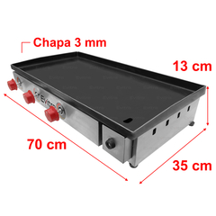 Sanduicheira Semiprofissional 70x35 Industrial 3mm em inox - Evitra