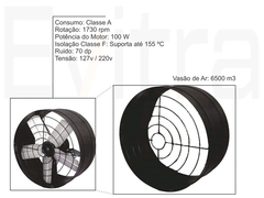 Exaustor Baixa Vazão 50cm para cozinha industrial - Evitra