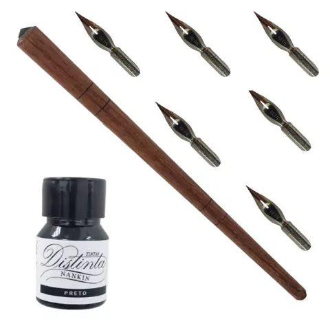 6 Bicos De Pena Inglês Caligrafia Desenho Aço Inox Extra Fina