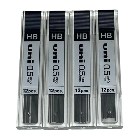 Grafite Mitsubishi Uni 0.5 Hb 4 Tubos Com 12 Minas 48 Minas