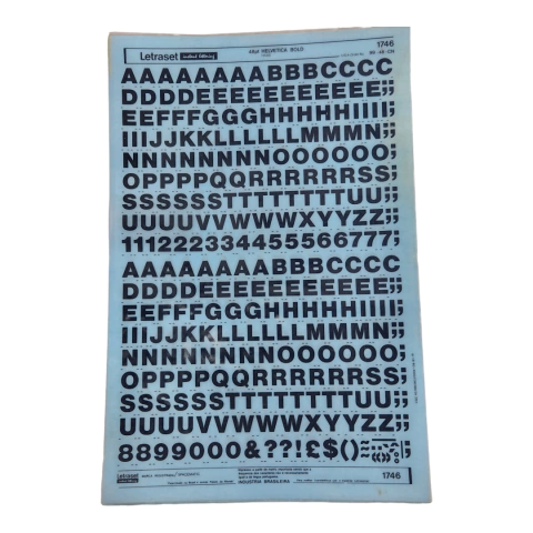 Letraset Folha 25 X 38cm Letras Adesivas 13,1mm Altura
