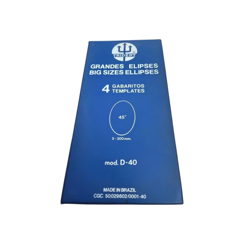 Estojo 4 Grandes Gabaritos Acrílico de Elipses Trident - Coisas do Passado Antiquário de Papelaria