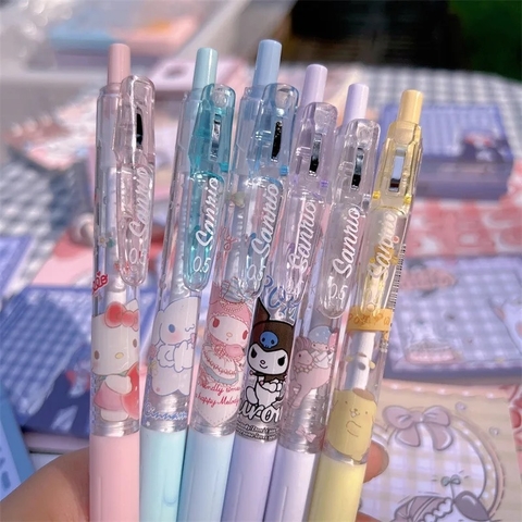 Caneta em Gel Sanrio Hello Kitty 0.5mm My Melody, Cinnamoroll, Kuromi, Little Twin Stars, PomPomPurin, Hello Kitty