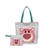 Bolsa de lona Hello Kitty, zíperh, grande capacidade, bolsa de ombro e Necessaire 2 peças - Bailarina de Papel