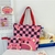 Bolsa de lona Hello Kitty, zíperh, grande capacidade, bolsa de ombro e Necessaire 2 peças
