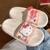 Sandálias Chinelo Nuvem Macio Sanrio Kawaii, Hello Kitty, Cinnamoroll, Kuromi. Numeração já convertida ao padrão BR na internet
