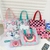 Bolsa de lona Hello Kitty, zíperh, grande capacidade, bolsa de ombro e Necessaire 2 peças