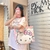 Imagem do Bolsa de lona Hello Kitty, zíperh, grande capacidade, bolsa de ombro e Necessaire 2 peças
