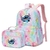 Mochila Disney Lilo Stitch Multibolsos 2 peças com lancheira Mochila Mochilas e