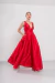 VEST0625 - Vestido largo de Shantung armado con bolsillos - comprar online