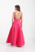 VEST0625 - Vestido largo de Shantung armado con bolsillos - tienda online