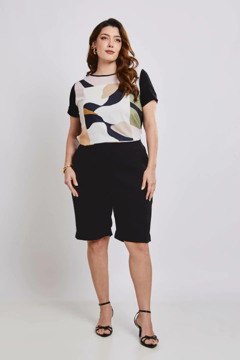 Bermuda Um Botão Preto - comprar online