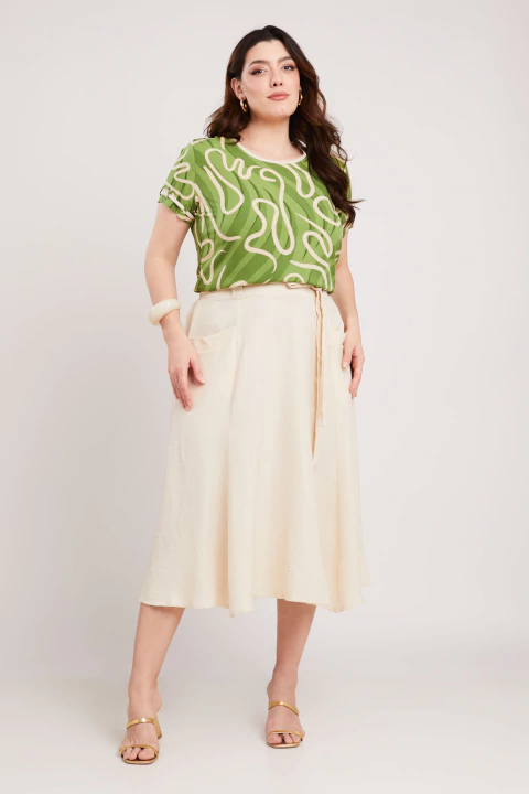 Blusa Estampado Vies Bicolor Verde - comprar online