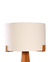 Luminária de chão Áustria aproximado da cúpula com design tripé em madeira e cúpula branca, perfeita para decorar e iluminar ambientes. Moderna e elegante.