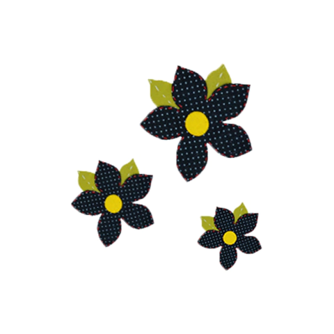 FL 02 - Flores 5 Pétalas Em Pontas Com Folhas E Miolo - comprar online