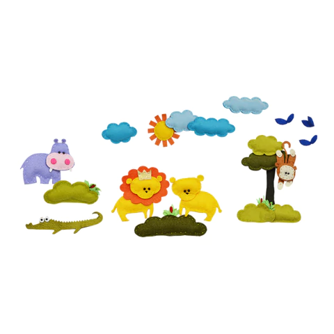 FLV 47 - Kit Safari moldes com personagens para decoração infantil