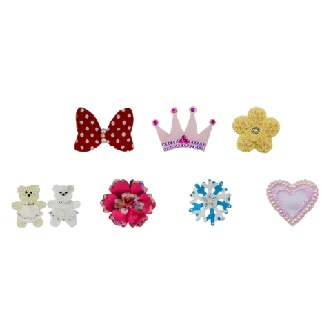 FLV 46 - Kit para Tiaras com moldes para flores, laços e apliques