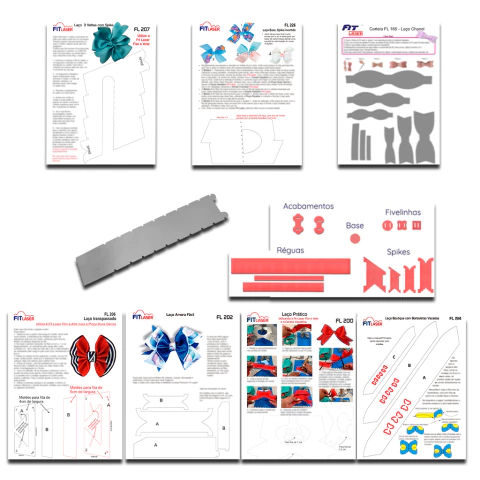 FLV 42 - Kit Moldes Laços em Fitas