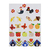 Kit de moldes en aluminio con diversas decoraciones, incluyendo flores, frutas y figuras de animales.
