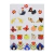 Kit de moldes en aluminio con diversas decoraciones, incluyendo flores, frutas y figuras de animales.