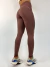 Calça legging lisa Cappuccino com recorte empina bumbum na internet