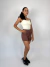 Imagem do Shorts liso Cappuccino com recorte empina bumbum