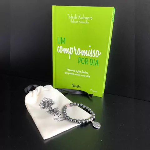 KIT 7 UM COMPROMISSO POR DIA + PULSEIRA DE HEMATITA COM QUARTZO ROSA