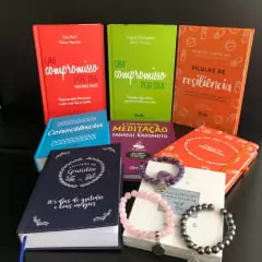 KIT 4 AUTORRESPONSABILIDADE - CONTÉM: 6 Livros + 1 Moleskini + 1 Baralhinho + 3 Pulseiras + Pedra Ametista + Frete Gráti