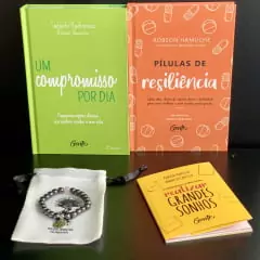 KIT 1 PROSPERIDADE E ABUNDÂNCIA - CONTÉM: 3 LIVROS + PULSEIRA HEMATITA E QUARTZO ROSA PARA PROTEÇÃO E FORÇA.