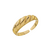 Anel Design Croissant Banho Ouro 18K
