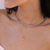 Colar Letra com Inicial Cravejada Banho Ouro 18K - Iluminne Semijoias