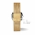 Relógio Feminino Monalisa Prata Pulseira Dourada 32mm + 2 Braceletes
