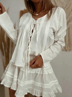 Blusa de lino para atar - Juanita Shop