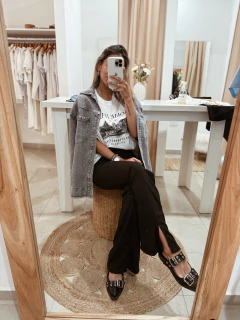 Pantalón con tajo de morley - Juanita Shop