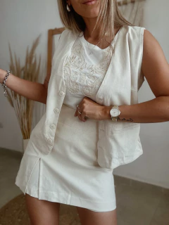 Scort de lino gaspeado - tienda online