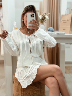 Blusa de lino para atar - Juanita Shop