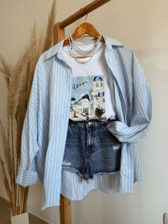 Camisa over rayada - tienda online
