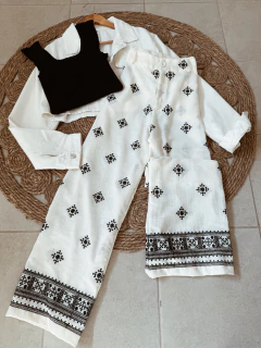 Pantalón de lino estampado - Juanita Shop