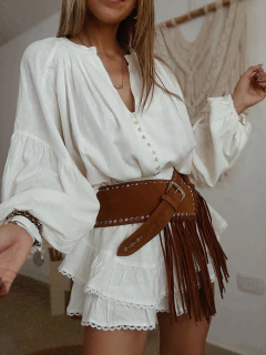 Camisa de lino manga globo (importada) en internet