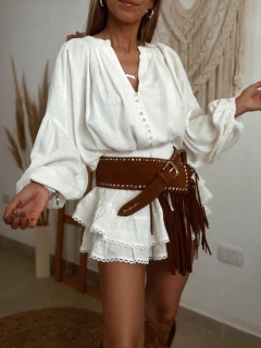 Camisa de lino manga globo (importada) - comprar online