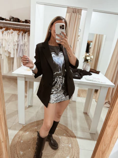 Pollera de lentejuelas negra