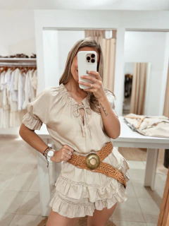 Short pollera c/volados y puntilla - tienda online