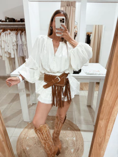 Camisa de lino manga globo (importada)