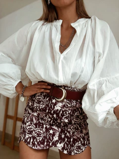 Pollera estampada bordo - tienda online