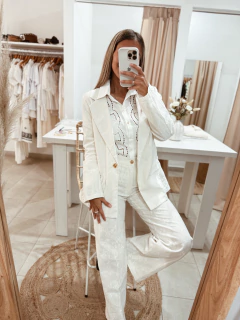 Imagen de Blazer de lino bordadito