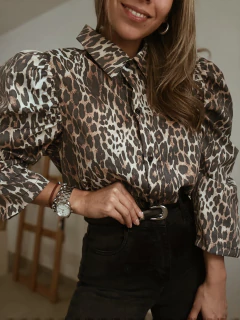 Camisa animal print con manga princesa - tienda online