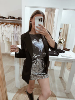 Imagen de Pollera de lentejuelas negra