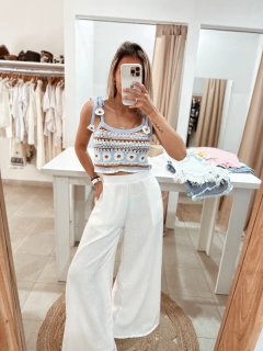 Pantalón de lino súper ancho - Juanita Shop