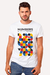 Camiseta branca com estampa colorida e texto "NUMBERS RULE THE UNIVERSE", Camisetas Geek e Nerd