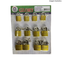 CARTELA DE CADEADO C/12 UND 25X32X38MM